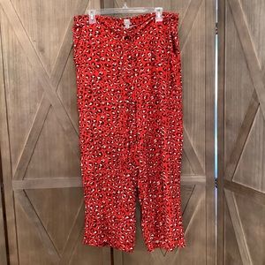 A new day Red Animal Print Wide Leg palazzo pants